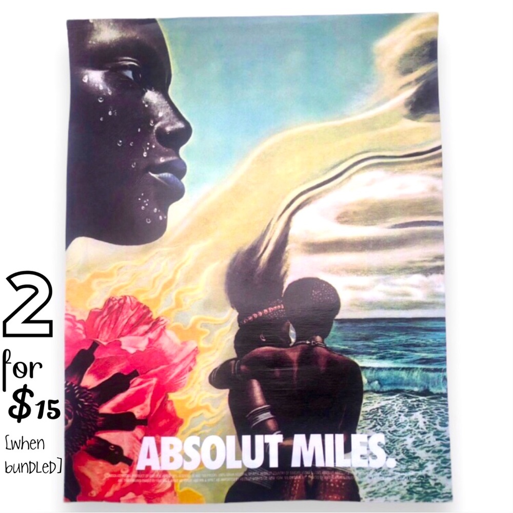 🟢[Absolut Vodka] ABSOLUT MILES Original 2001 Vintage Magazine Advertisement